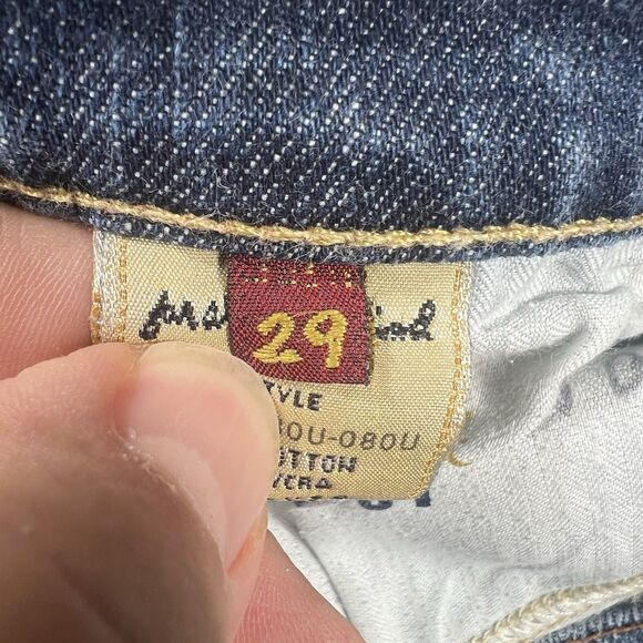 7 For All Mankind Bootcut Jeans Women’s Size 29 (30x33) Blue Boho Western Rodeo - Picture 8 of 14